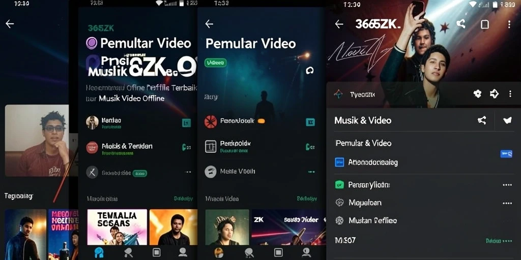 Tampilan antarmuka 365ZK yang sederhana dan fungsional untuk Pemutar Video Offline.