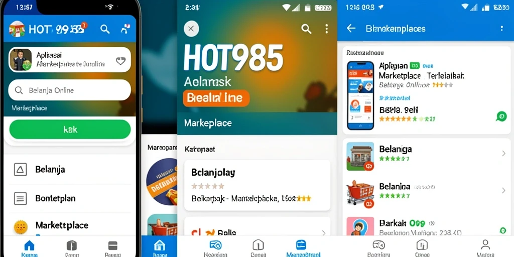 Tampilan antarmuka aplikasi HOT985 yang user-friendly dan menarik.