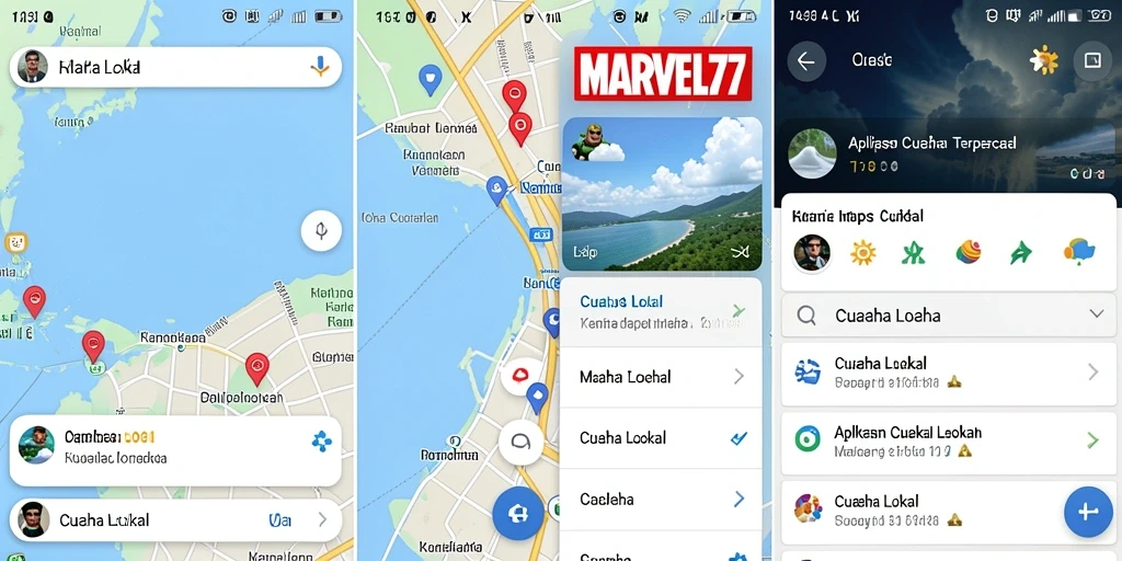 Tampilan antarmuka utama MARVEL77 menampilkan informasi cuaca terkini.