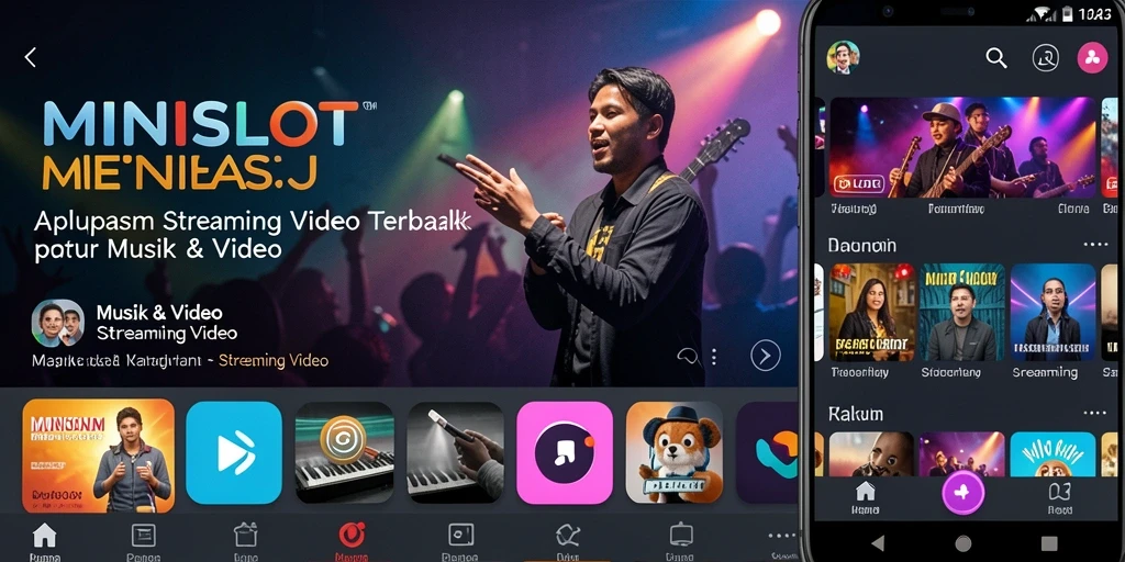 Tampilan antarmuka aplikasi MINISLOT yang memudahkan akses ke Streaming Video.
