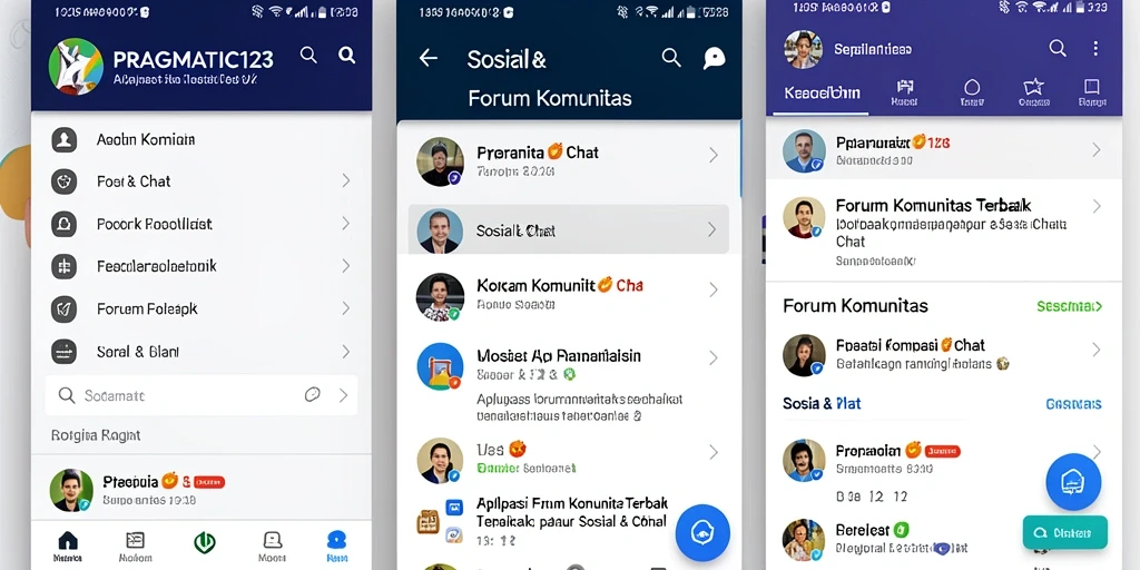 Tampilan antarmuka PRAGMATIC123 yang menarik dan fungsional untuk Forum Komunitas.