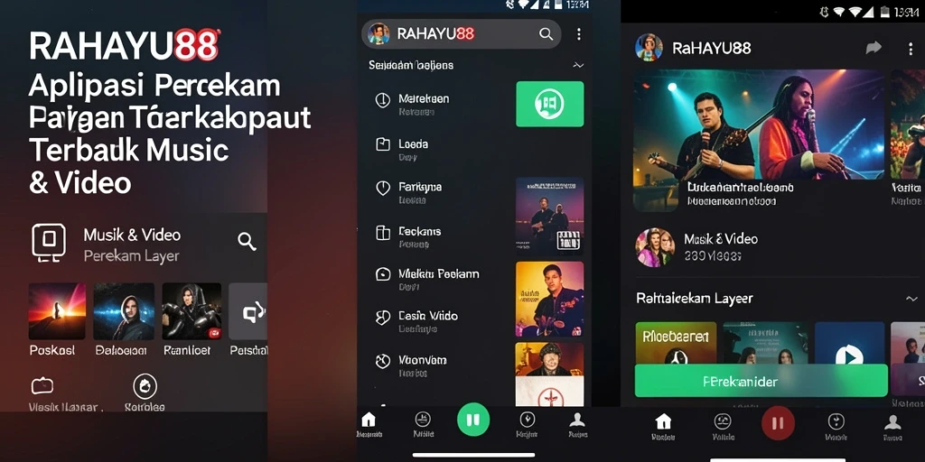 Antarmuka utama RAHAYU88 dengan fitur perekam layar.