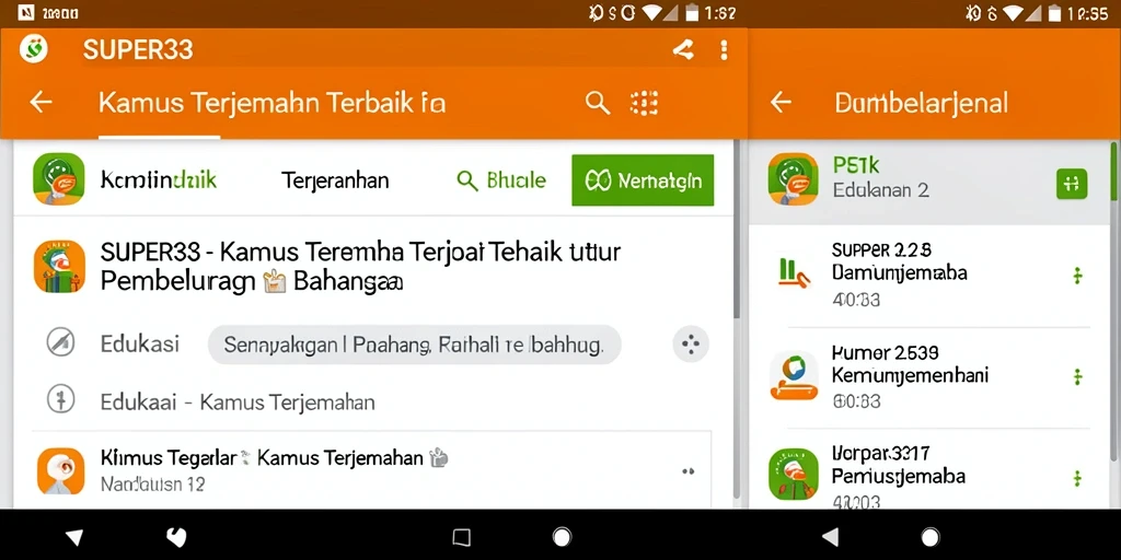 Tampilan antarmuka SUPER33 dalam proses terjemahan yang sederhana dan efektif.