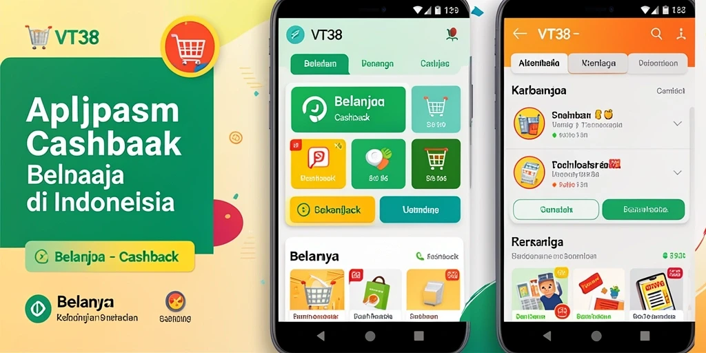 Tampilan antarmuka aplikasi Cashback VT38 yang sederhana dan menarik.