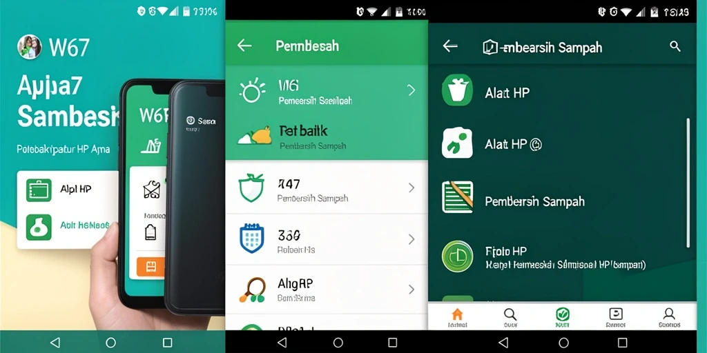 Antarmuka W67 yang sederhana dan fungsional untuk pembersihan sampah.