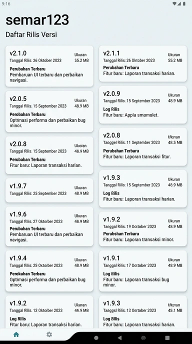 Riwayat Versi Aplikasi semar123 untuk Pengguna Android